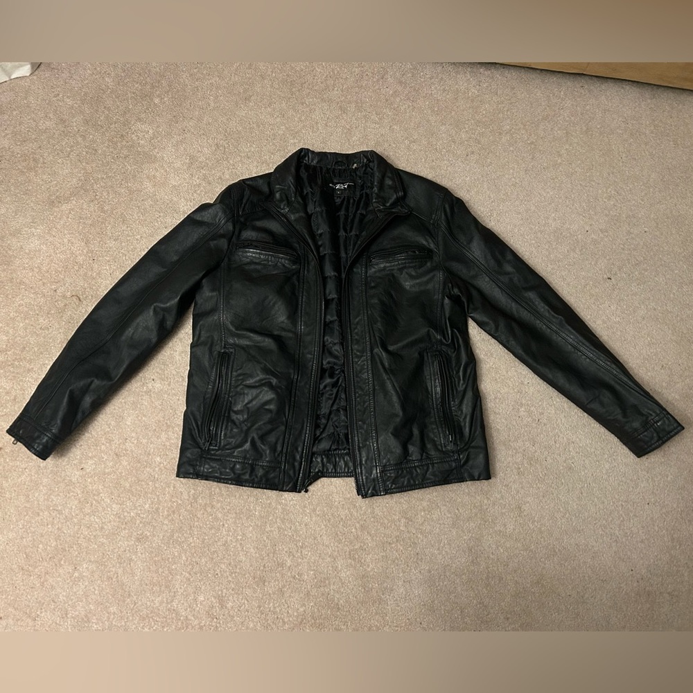 Black Rivet genuine leather jacket (unisex) size L
